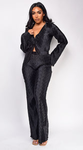 Elliana Black Long Sleeve Pants Set